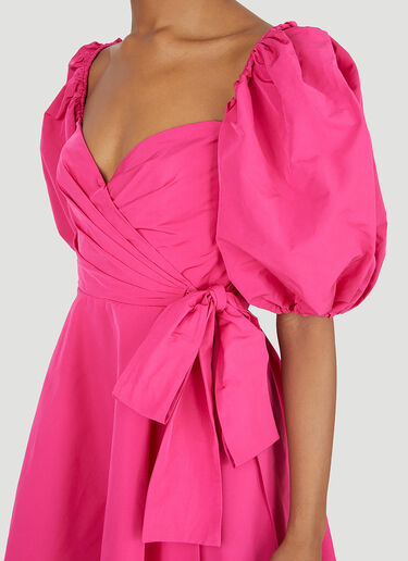 Valentino 퍼프 소매 드레스 핑크 val0247003