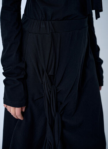 Yohji Yamamoto High Twisted French Terry Braided Skirt Black yoy0264008