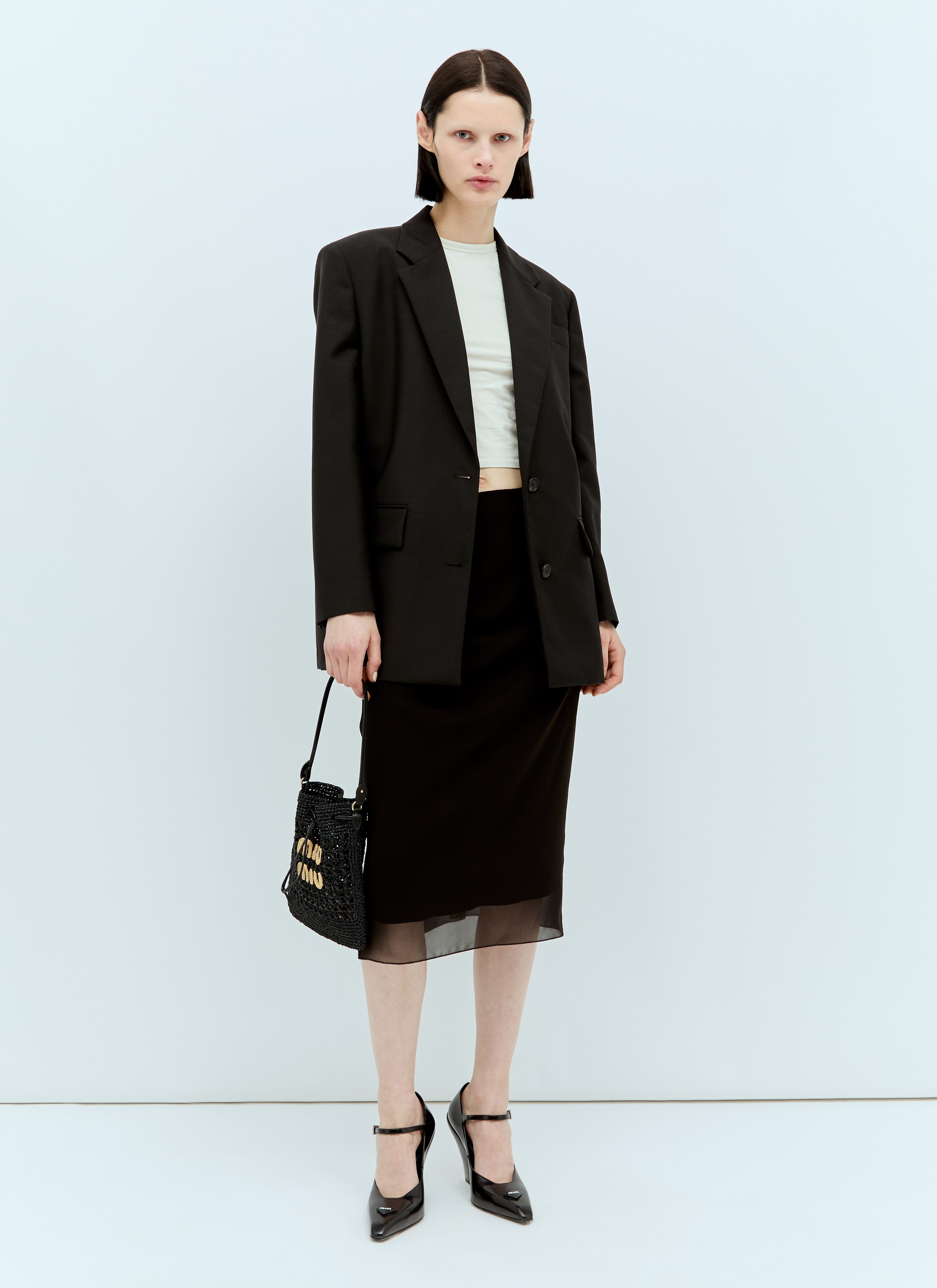 Prada レディース ジョーゼットミディスカート の ブラック | LN-CC®