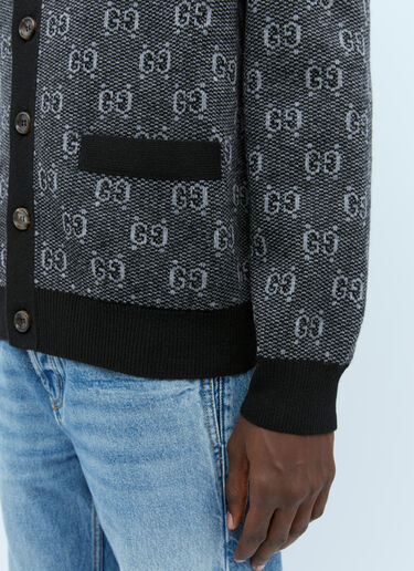 GG Wool Jacquard Cardigan Gucci GG Wool Jacquard Cardigan Grey guc0154012