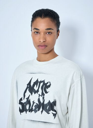 LN-CC® - Acne Studios: Gothic Logo T-Shirt - White Acne Studios Gothic Logo T-Shirt White acn0265019