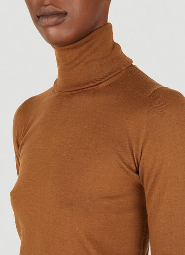 Max Mara Saluto Roll Neck Sweater Brown max0250016