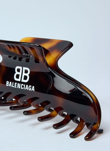 Balenciaga ロゴプリント ホリーヘアクリップ  ブラウン bal0259046