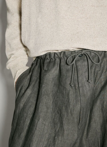 Drawstring Linen Pants Yohji Yamamoto Drawstring Linen Pants Grey yoy0156003