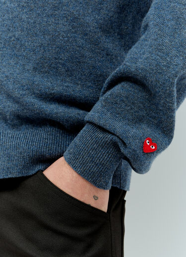 Comme Des Garçons PLAY 羊毛针织开衫 蓝色 cpl0356009
