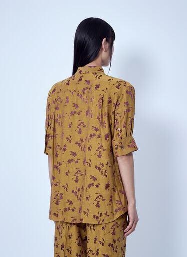 LN-CC® - Dries Van Noten: Floral Patterned Button-Down Shirt - Yellow Dries Van Noten Floral Patterned Button-Down Shirt Yellow dvn0266008
