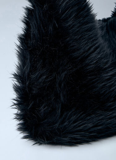 LN-CC® - Yohji Yamamoto: 3 Way Shoulder Strap Fur Bag - Black Yohji Yamamoto 3 Way Shoulder Strap Fur Bag Black yoy0263011