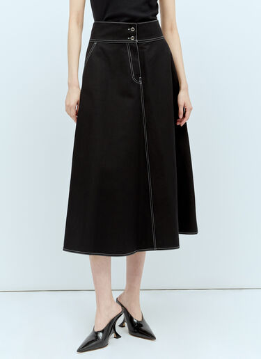 Max Mara Canvas Flared Skirt Black max0256028