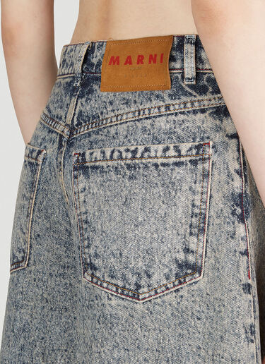 Marni Marbled Wide Leg Denim Pants Blue mni0253034