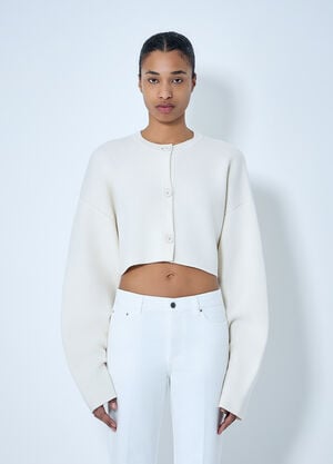 TOTEME Cropped oversized cardigan White tot0264026