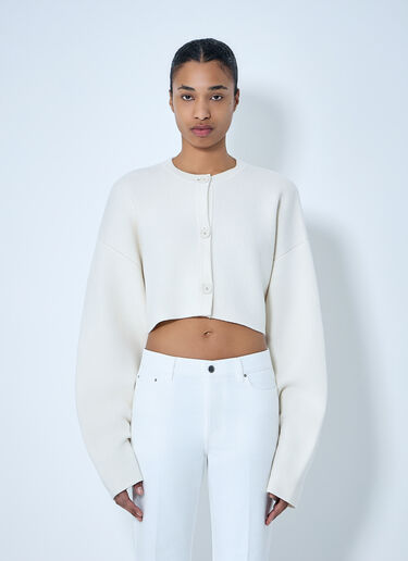 Cropped oversized cardigan TOTEME Cropped oversized cardigan White tot0264026