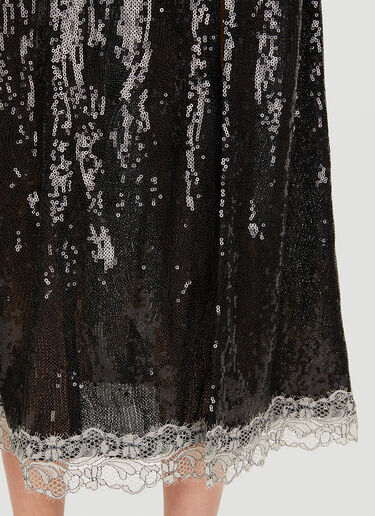 Koché Sequin Mid Length Skirt Black kce0249007