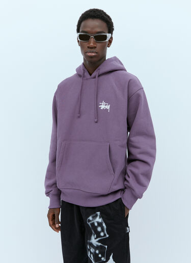 Stüssy Logo Print Hooded Sweatshirt Purple sts0152078