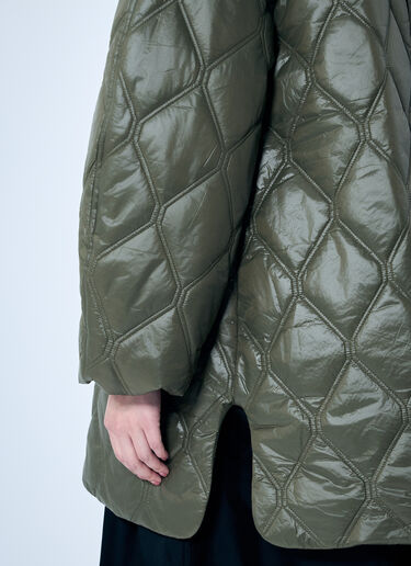 GANNI Shiny Quilt Jacket Green gan0259023