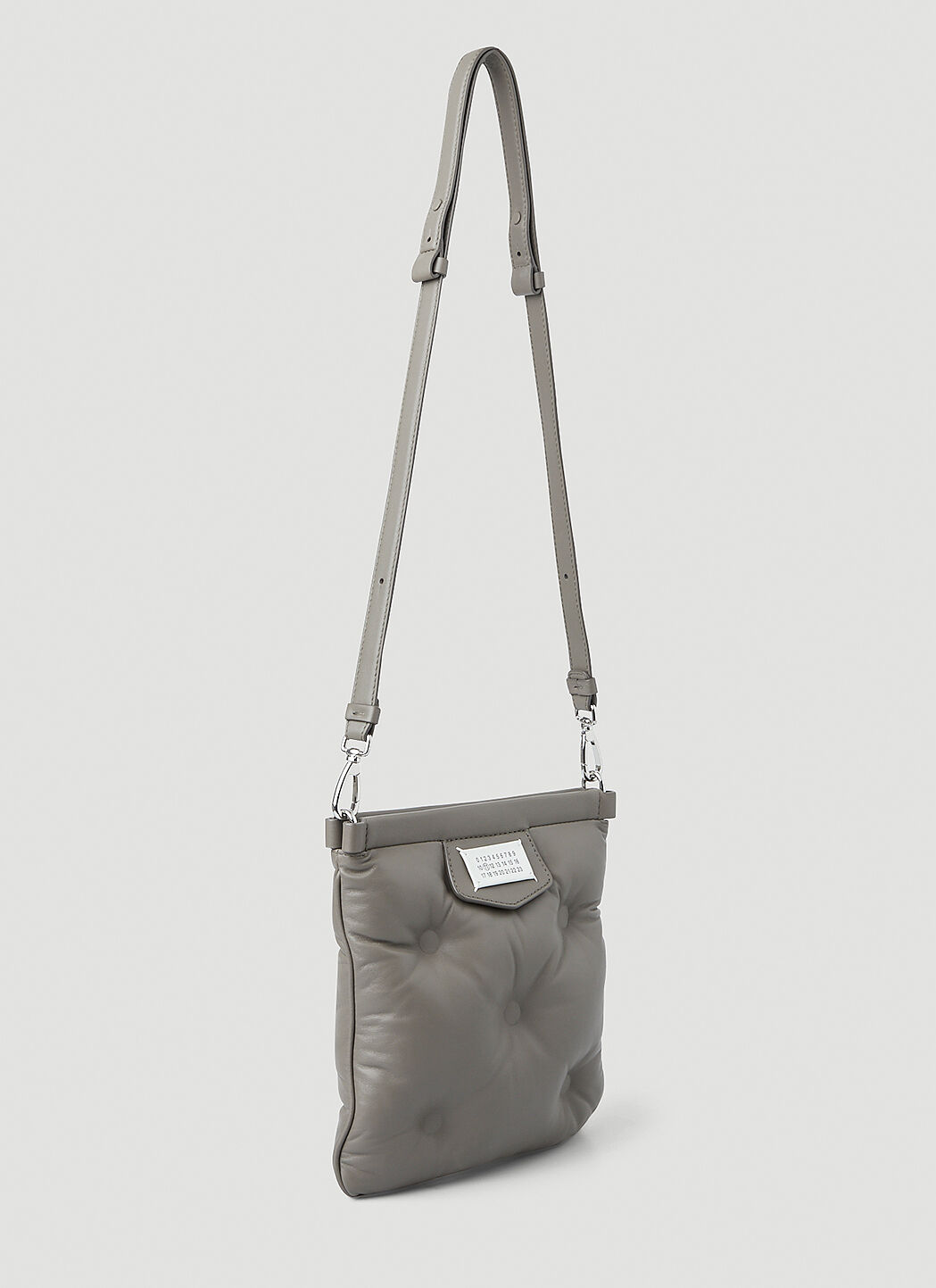 Maison Margiela Glam Slam Flat Messenger Shoulder Bag in Grey LN CC