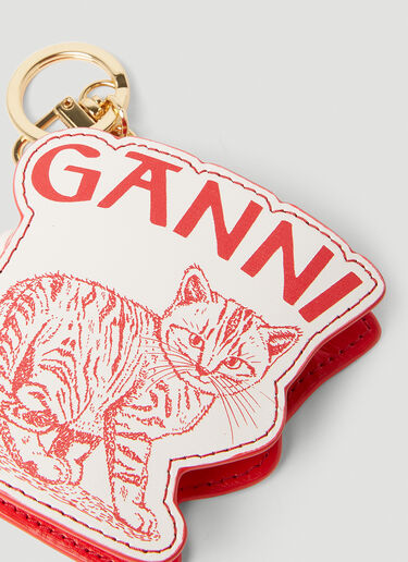 GANNI Kitten Coin Purse Keyring Red gan0253065