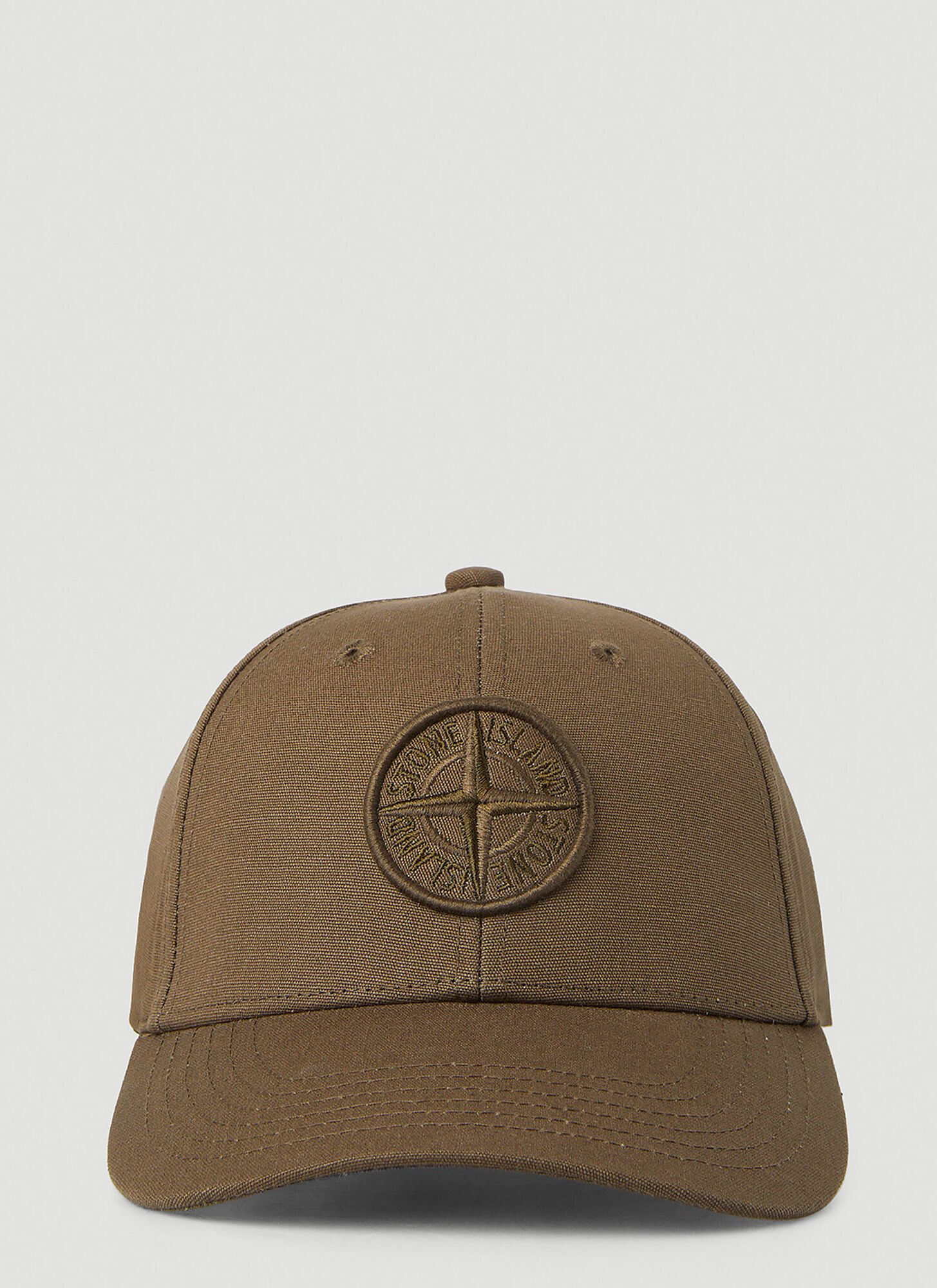 Shop Stone Island Compass Patch Baseball Cap In Brown