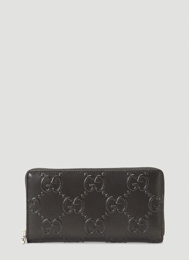 Gucci Perforated-Leather Zip-Around Wallet Black guc0141026