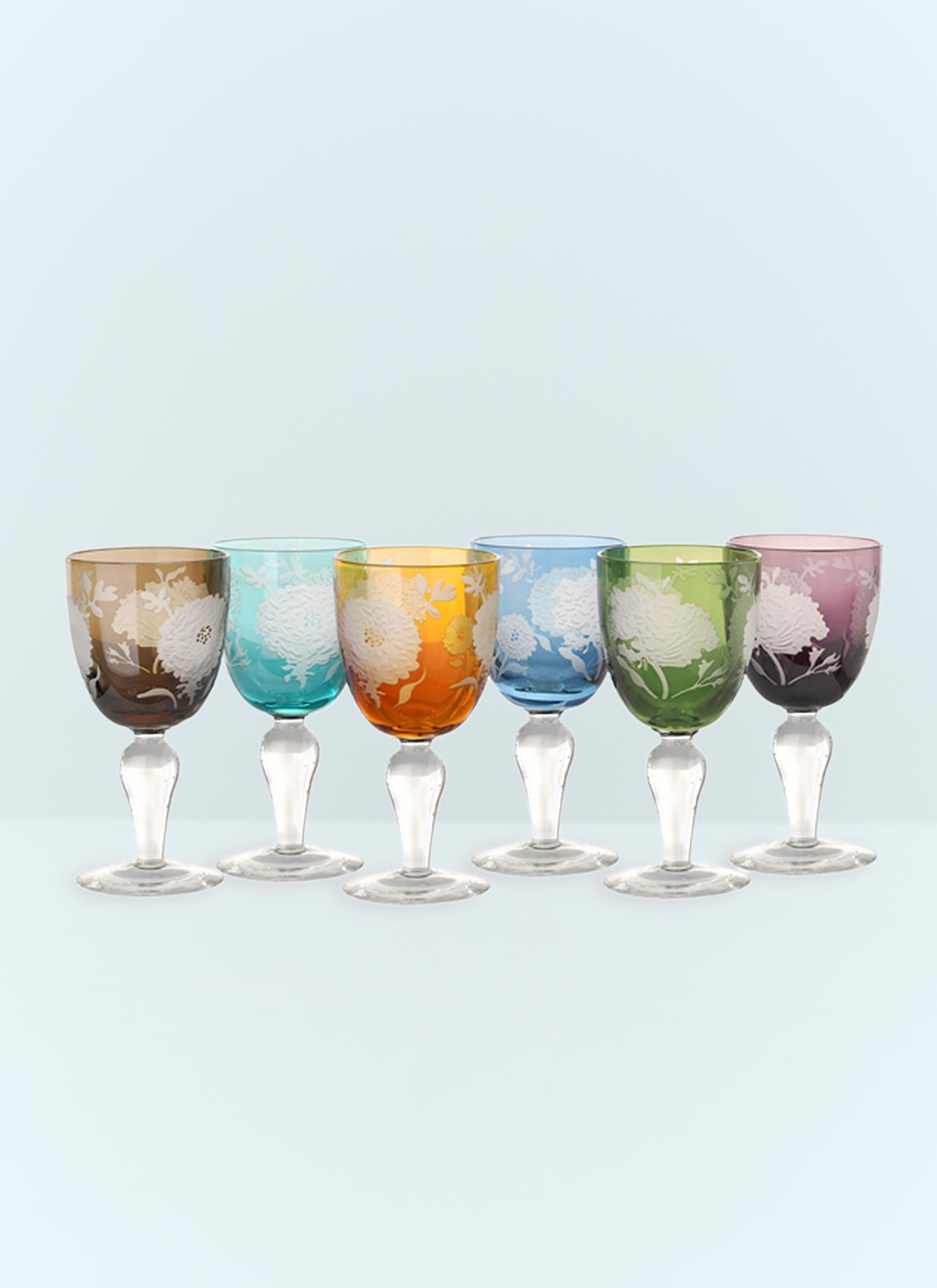 Polspotten Peony Set Of Six Wine Glasses Multicolour wps0691145