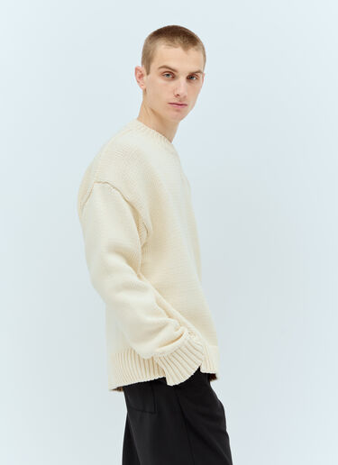 Jil Sander ヘビーニット クルーネックセーター ベージュ jil0156003