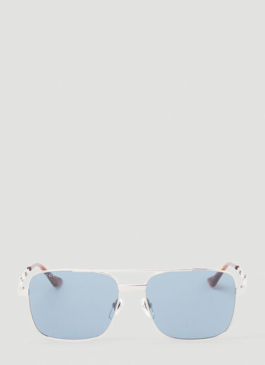 Gucci 웹 스퀘어 선글라스 실버 gus0154009