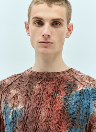 Acne Studios Tie-Dye Cable Knit Sweater Brown acn0154020