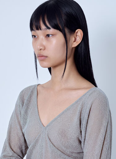 LN-CC® - Our Legacy: Cheer V Neck Top - Beige Our Legacy Cheer V Neck Top Beige our0265012