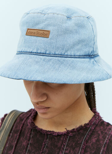 Acne Studios Logo Patch Denim Bucket Hat Blue acn0353005