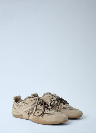 Miu Miu Rope and Suede Sneakers Beige miu0263029