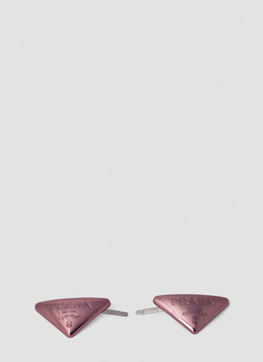 Prada Logo Embossed Hair Slides Pink pra0252041