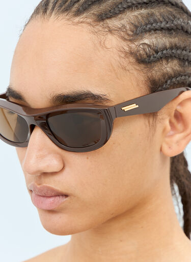 Bottega Veneta Rectangular Sunglasses Brown bos0358002