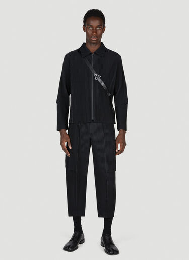 Homme Plissé Issey Miyake 플리츠 집업 재킷 블랙 hmp0153007