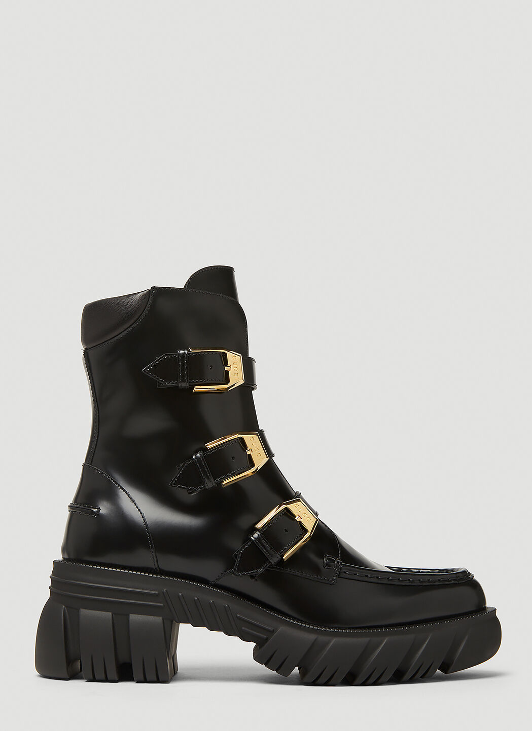 Gucci buckle boots discount