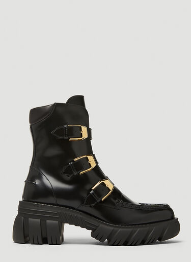 Gucci Buckled Ankle Boots Black guc0245078