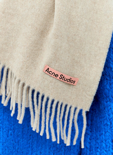 Acne Studios Oversized Fringe Wool Scarf Beige acn0155050