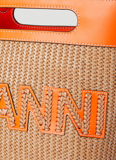 GANNI Kraft Tote Bag Orange gan0252055