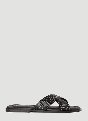 Crossover Greca Slides Versace Crossover Greca Slides Black ver0152021