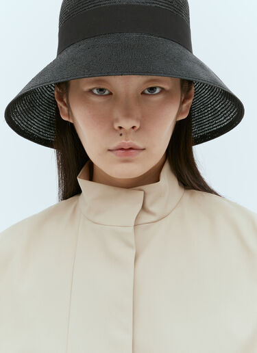 Max Mara Woven Bucket Hat Black max0256038