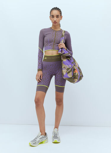 adidas by Stella McCartney TrueStrength Seamless Yoga Bike Shorts Purple asm0254021