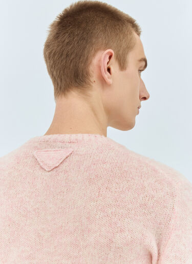 Prada Shetland Wool Crewneck Sweater Pink pra0159033