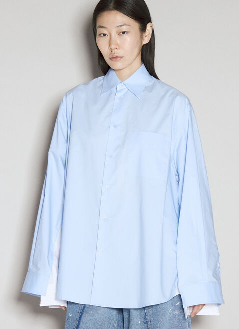 MM6 Maison Margiela Wide-Sleeved Poplin Shirt Grey mmm0255007