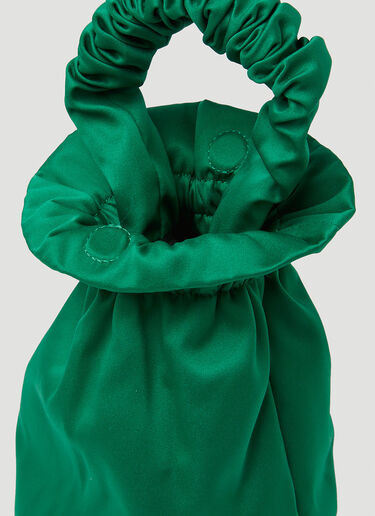 GANNI Ruched Pouch Hand Bag Green gan0249060