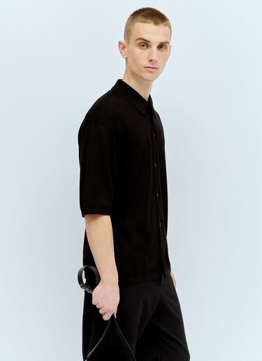 Lemaire Knit Short-Sleeve Shirt Black lem0156013