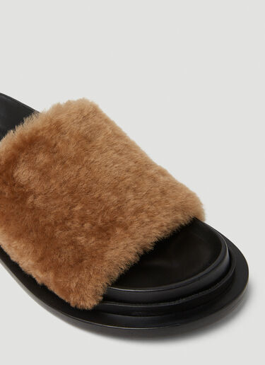 Jil Sander Shearling Sandals Brown jil0249021