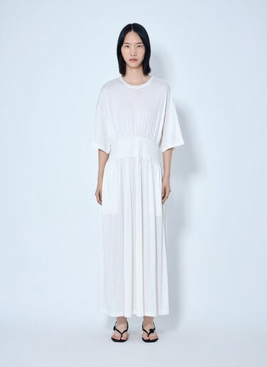 Toteme Cotton Silk Tee Dress White tot0265072