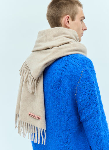 Acne Studios Oversized Fringe Wool Scarf Beige acn0155050