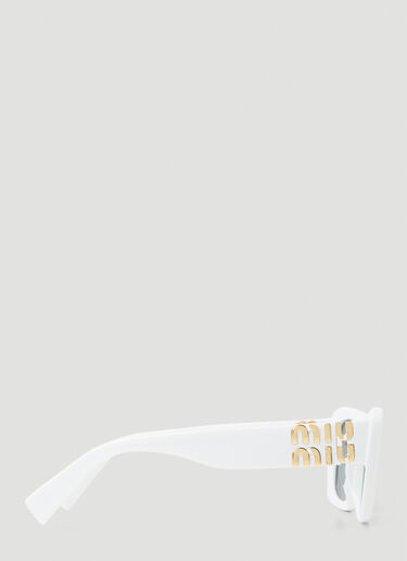 Miu Miu Glimpse Rectangular Sunglasses White lmu0253004