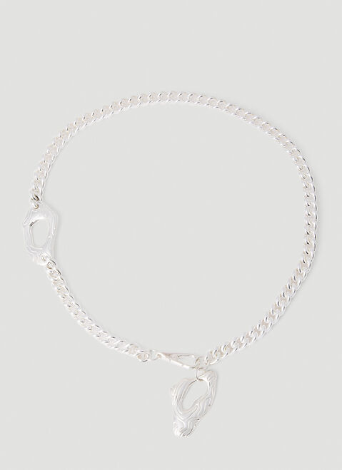 Balenciaga Cuban Island Necklace Silver bal0252104