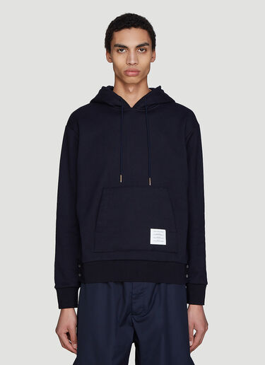 Thom Browne Signature Stripe Hooded Sweatshirt Navy thb0132025