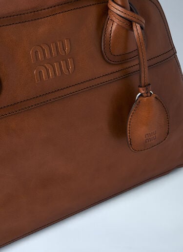 LN-CC® - Miu Miu: Embossed Leather Top Handle Bag - Brown Miu Miu Embossed Leather Top Handle Bag Brown miu0265024